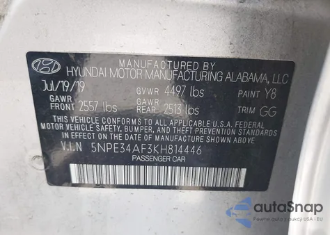 2019 Hyundai Sonata Limited from USA, damaged, VIN 5NPE34AF3KH814446